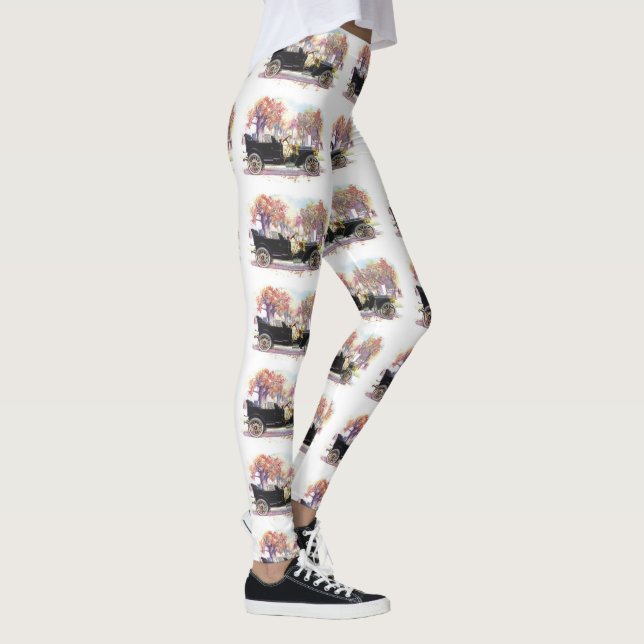 Vintage bil konstverk leggings (Höger)