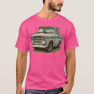 Vintage bil lyssnande retro pojk familj t shirt