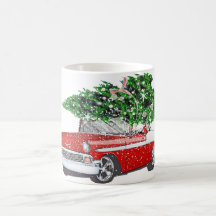 Vintage bil med Julgran