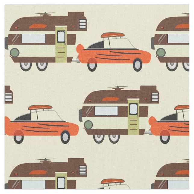 Vintage bil och Camper Thunder_Cove Tyg (Närbild)