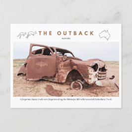 Vintage bil övergiven helg vykort