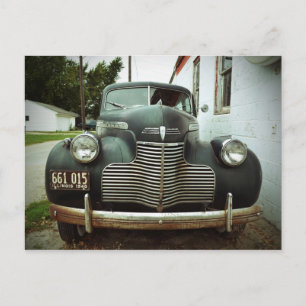 vintage bil på flyglinje 66 vykort