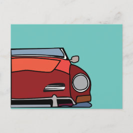 Vintage bil Red Graphic Vykort