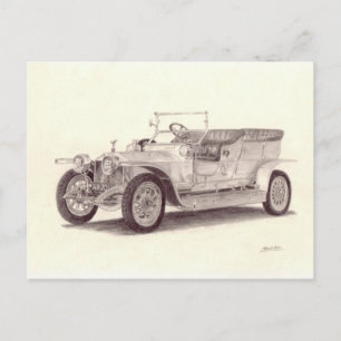 vintage bil: Rolls Royce Silver Ghost Vykort