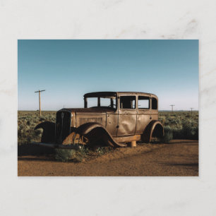 Vintage bil vid Petrified Forest nationalpark Vykort