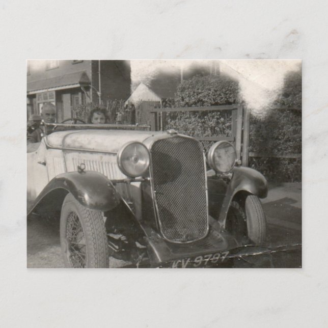 Vintage bil vykort (Framsida)