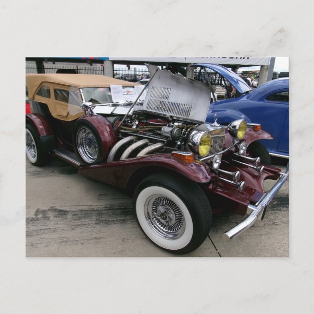 Vintage bil vykort (Framsida)