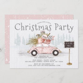 Vintage bil Woodland jul Party Inbjudningar