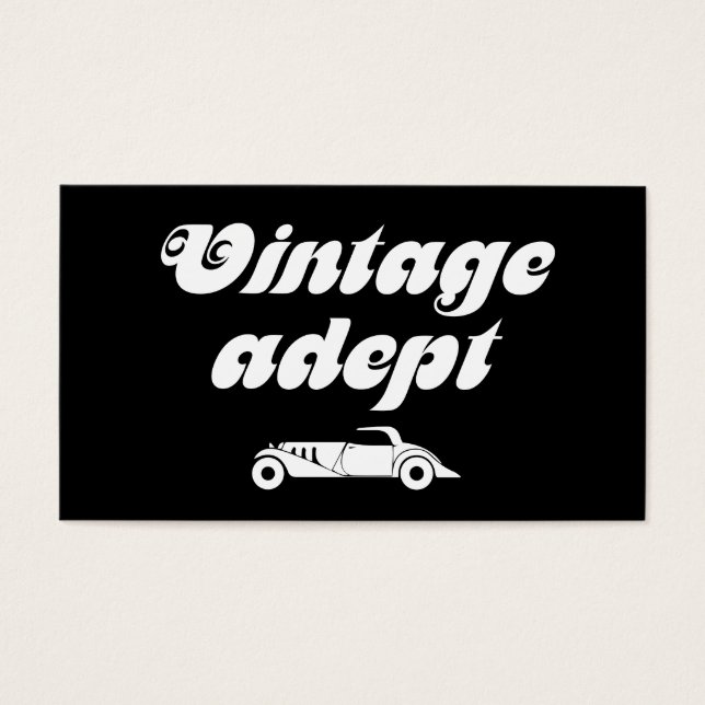 Vintage bilar adept visitkort (Framsidan)