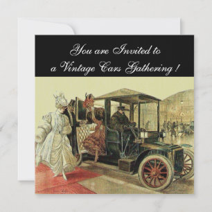 VINTAGE BILAR, AUTORATION 2,röd gult grått Inbjudningar