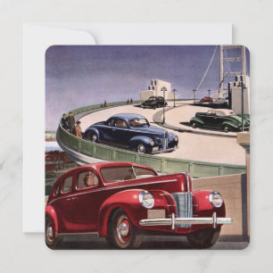 Vintage bilar, Classic Sedans Road Resa på Freeway
