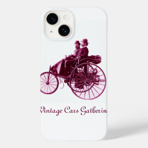 Vintage bilar Gathering , lila rosa violett vit