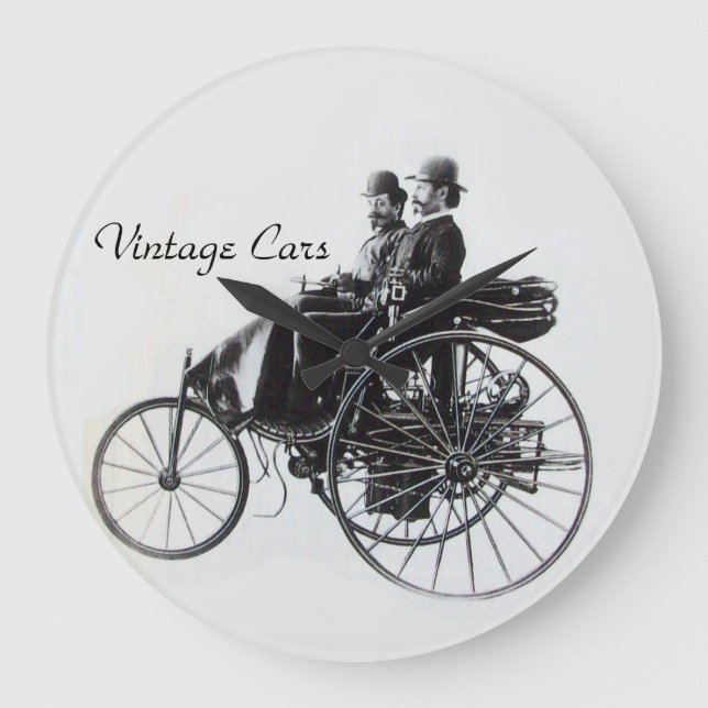 Vintage bilar Gathering Stor Klocka (Framsida)