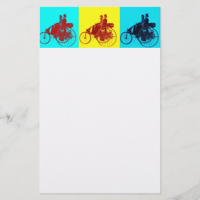 Vintage bilar INSAMLING POP ART Brevpapper (Framsida)