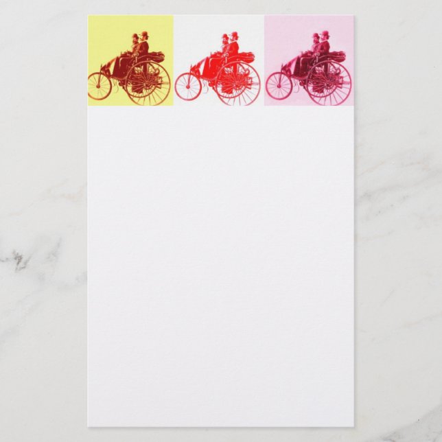 Vintage bilar INSAMLING POP ART Brevpapper (Framsida)