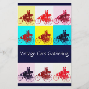 Vintage bilar INSAMLING POP ART Brevpapper