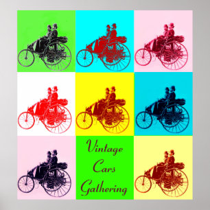 Vintage bilar INSAMLING POP ART Poster