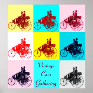 Vintage bilar INSAMLING POP ART Poster