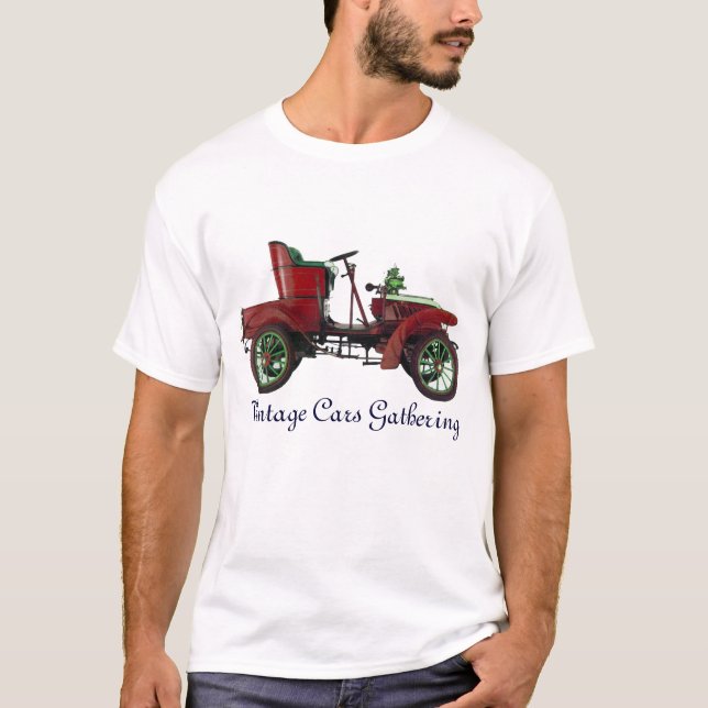 Vintage bilar Insamling , röd grönt svart T-shirt (Framsida)