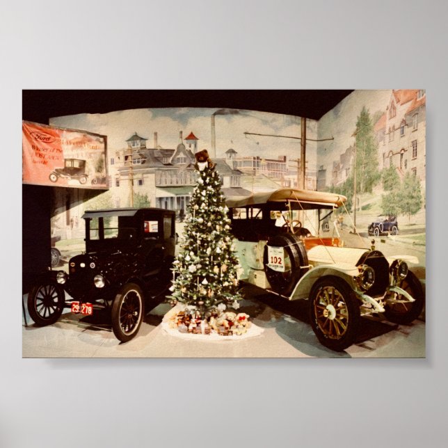 Vintage bilar-jul poster (Framsidan)