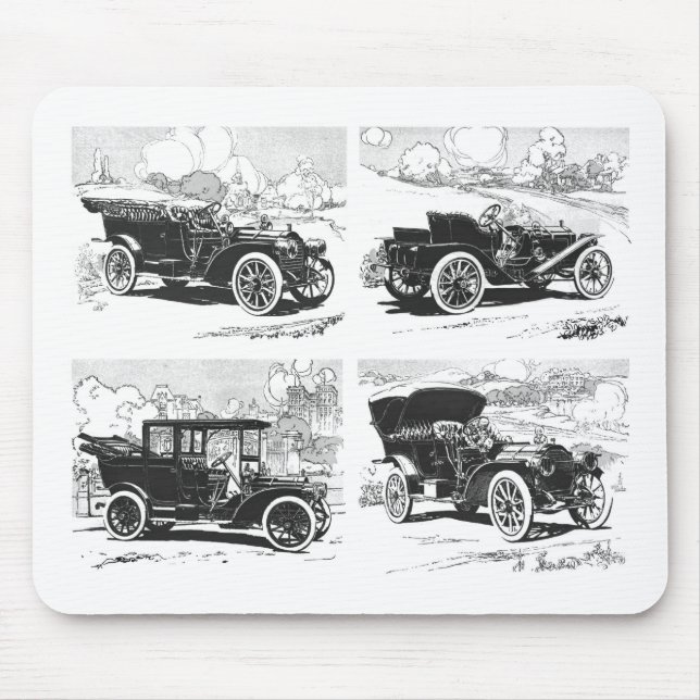 Vintage bilar mousepad musmatta (Framsidan)