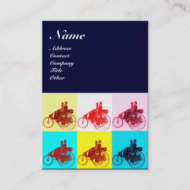 VINTAGE BILAR POP ART/AUTOMOTIV REPARATION VISITKORT (Framsida)