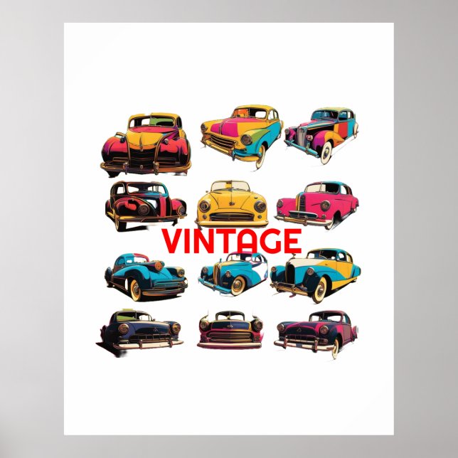 Vintage bilar poster (Framsidan)