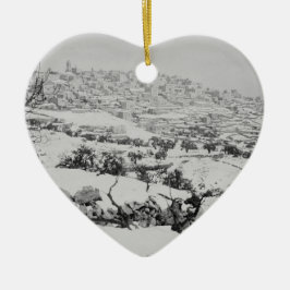 Vintage bild av Bethlehem Julgransprydnad Keramik