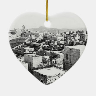 Vintage bild av Bethlehem Julgransprydnad Keramik