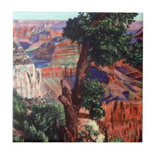 Vintage bild av grandet Canyon landskap Kakelplatta