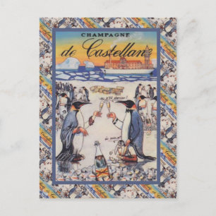 Vintage bild, Champagne de Castellane Vykort