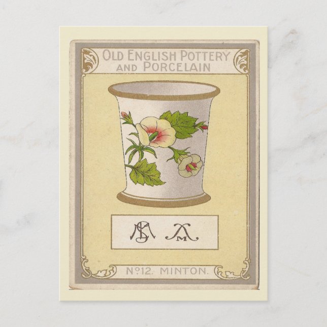 Vintage bild, gammal engelsk pottery, Minton Vykort (Framsida)