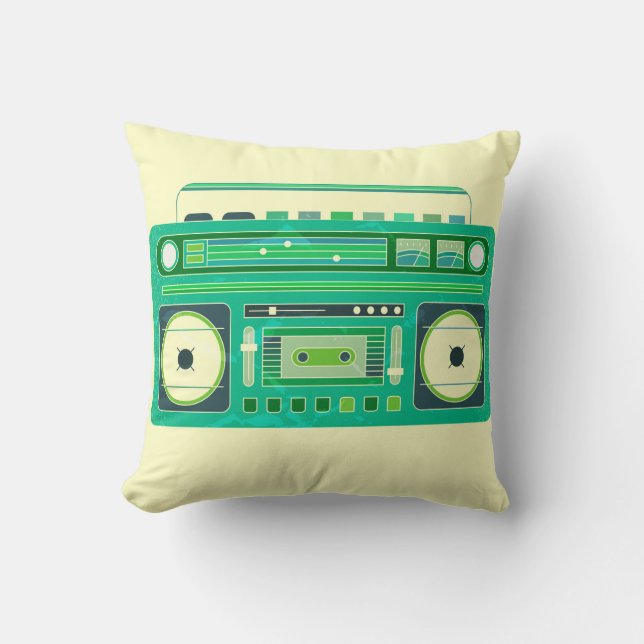 Vintage bild i en klassisk boom box kudde (Framsida)