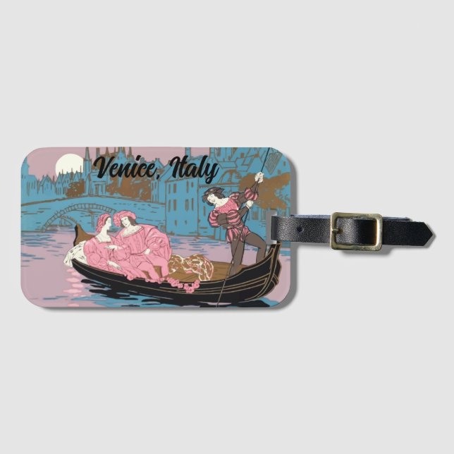 Vintage bild i Venedig Luggage Tag Bagagebricka (Framsida horisontal)