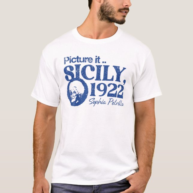 Vintage Bild IT Sicilien 1922 T Shirt (Framsida)