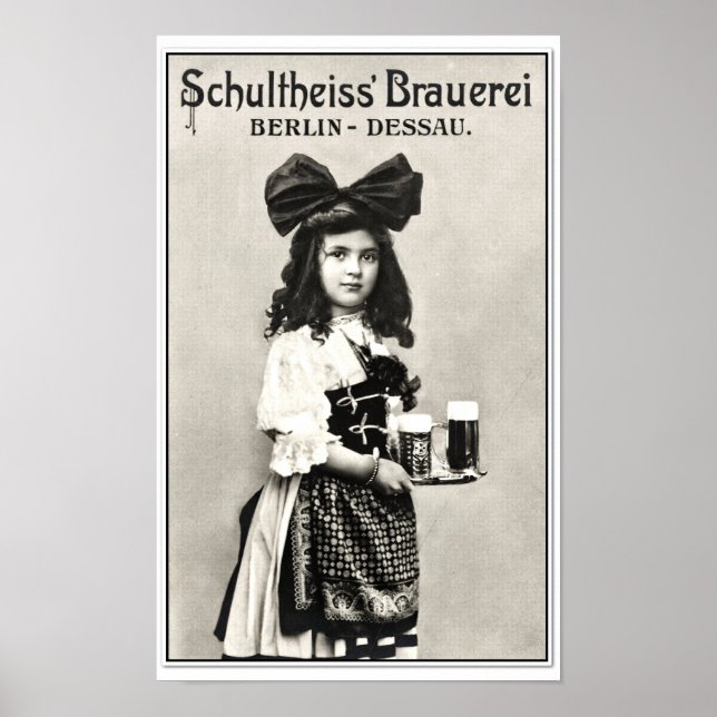 Vintage Bild på ölbryggeriet i Berlin Poster (Framsidan)