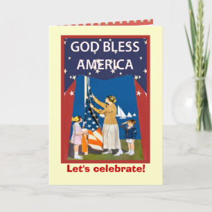 Vintage bild som lyfter flagga kort