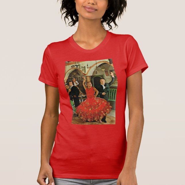 Vintage bild Spanien, flamencodansare Tee (Framsida)