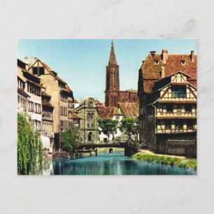 Vintage bild Strassbourg, domkyrka Vykort