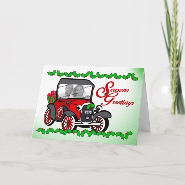 Vintage bildkort för bil helgkort (Framsida)