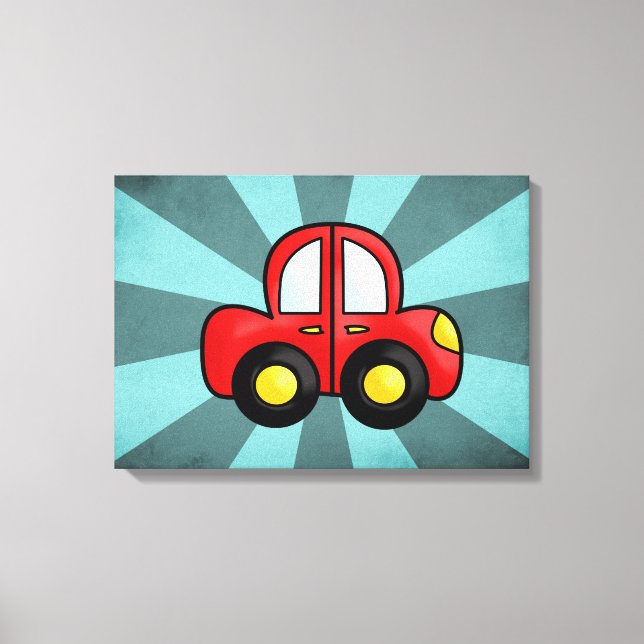 Vintage Bilillustration – Klassisk Automobilkonst Canvastryck (Framsida)