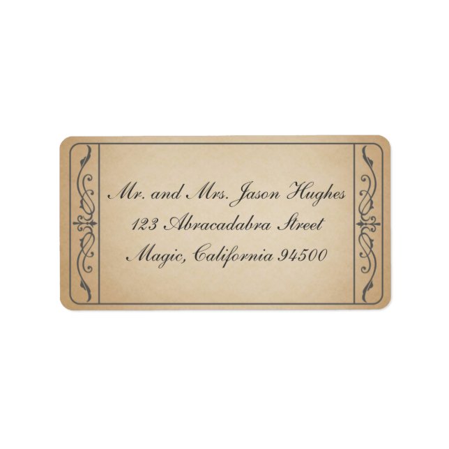 Vintage Biljett-etikett Adressetikett (Framsidan)