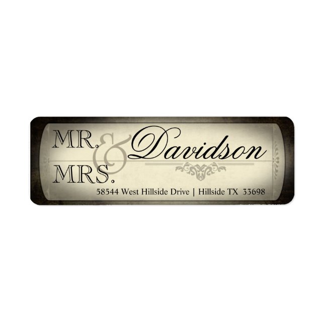 Vintage Biljett-returadressetikett Returadress Etikett (Framsidan)