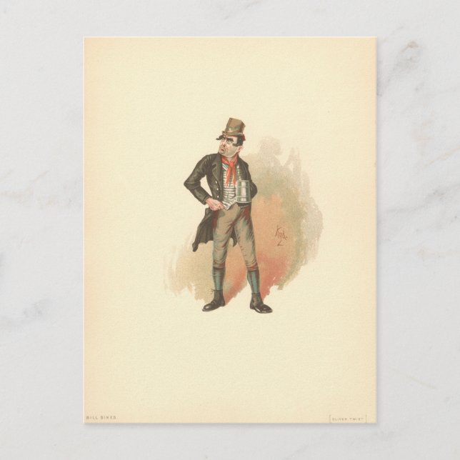 Vintage Bill Sikes Oliver Twist Vykort (Framsida)