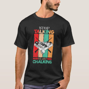 Vintage Billiard Snooker Sluta prata Chalki T Shirt