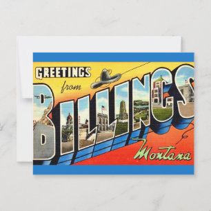Vintage Billings MT Hälsning Vykort