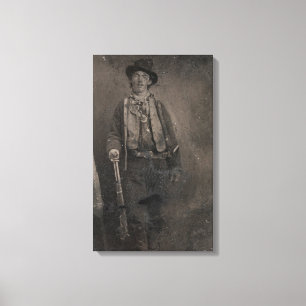 Vintage Billy the Kid Gammala västern Outlaw Canvastryck
