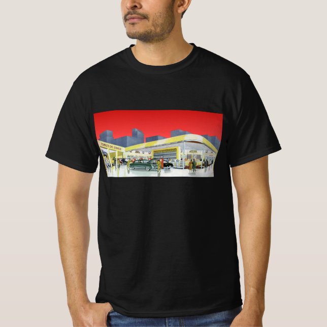 Vintage-bilmekaniker komplett biltjänst garage tee (Framsida)
