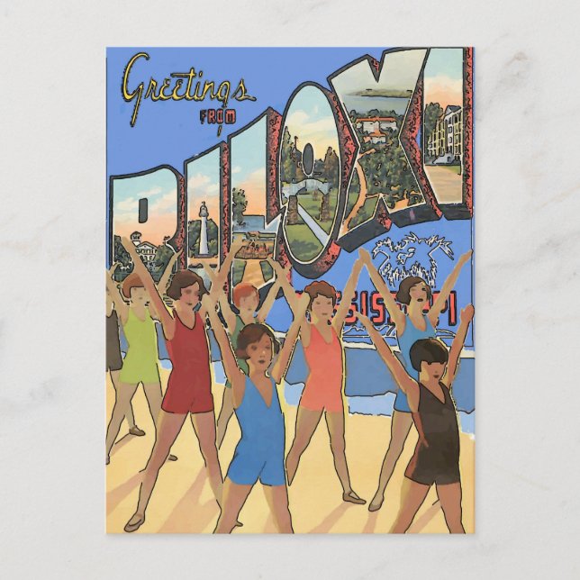 Vintage Biloxi MS Vykort (Framsida)