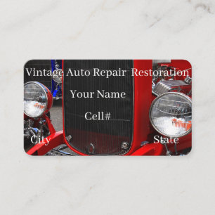 Vintage bilreparation & restaurering visitkort